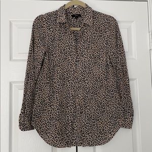J. Crew Silk Leopard Blouse